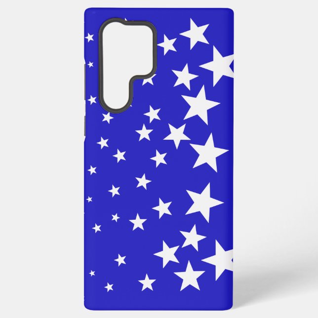 Coque Samsung Galaxy Motif étoile blanche sur arrière - plan bleu (Verso)