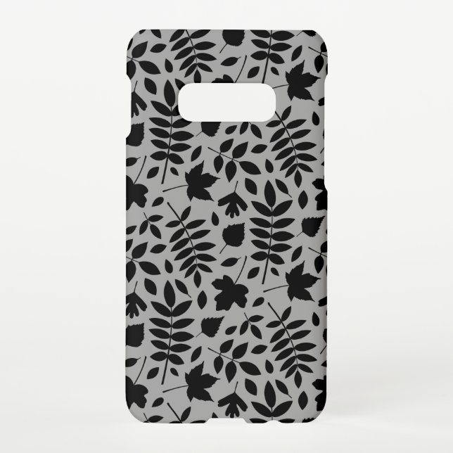 Coque Samsung Galaxy Motif Feuille tombé noir sur gris (Dos)