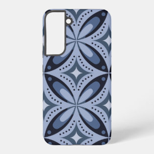 Coque Samsung Galaxy Motif géométrique bleu de style rétro