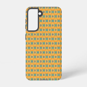 Coque Samsung Galaxy Motif inspiré du Mexique en jaune et bleu