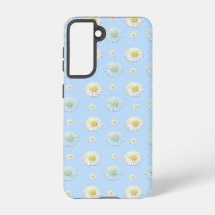 Coque Samsung Galaxy Motif marguerrier sur arrière - plan bleu clair