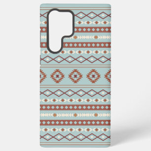 Coque Samsung Galaxy Motif mixte aztèque en bleu crème rouille