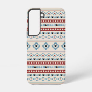 Coque Samsung Galaxy Motif mixte aztéque rouge bleu noir crème