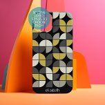 Coque Samsung Galaxy Motif moderne du milieu du siècle - Gray Gold Noir<br><div class="desc">Un motif MCM funky en noir,  or et gris - Si votre art doit encore être ajusté,  cliquez sur la Personnaliser Ce bouton. Cela vous mènera à une zone de design où vous pouvez déplacer les choses et même changer de polices !</div>