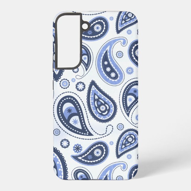 Coque Samsung Galaxy Motif Paisley Bleu (Verso)