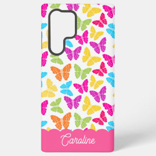 Coque Samsung Galaxy Motif Papillon Arc-en-ciel Vibrant Féminin Mignon