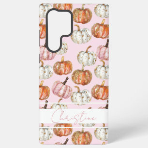 Coque Samsung Galaxy Motif personnalisé de citrouille aquarelle d'autom