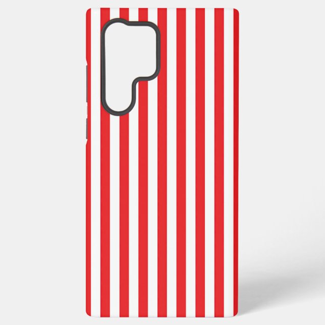Coque Samsung Galaxy Motif rayures verticales rouges et blanches classi (Verso)