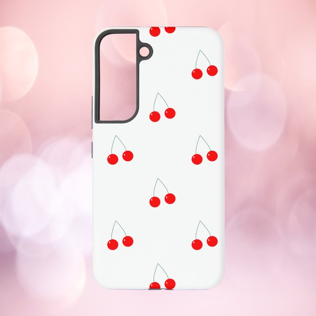 Coque Samsung Galaxy Motif rouge cerises (A phone case with a pattern of cherries)