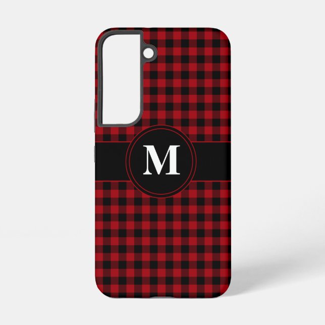 Coque Samsung Galaxy Motif rouge Monogramme moderne (Verso)