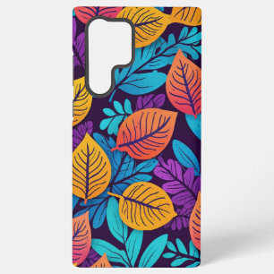 Coque Samsung Galaxy Motif rustique de feuilles d'automne colorées dess