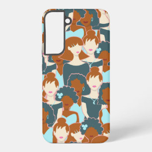 Coque Samsung Galaxy Motif sans couture avec des filles noires et des f