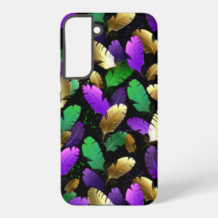 Coque Samsung Galaxy Motif sans couture avec des plumes de Mardi Gras