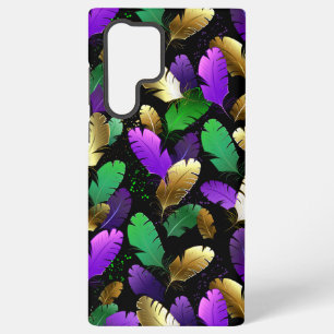 Coque Samsung Galaxy Motif sans couture avec des plumes de Mardi Gras