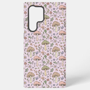 Coque Samsung Galaxy Motif sans couture Cottagecore Champignons Rose Pa