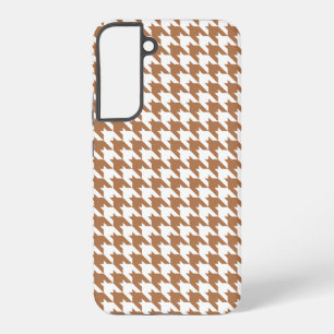 Coque Samsung Galaxy Motif sans couture Pied-de-poule marron et blanc