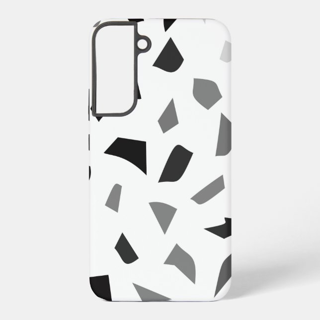 Coque Samsung Galaxy Motif Terrazzo noir et blanc (Verso)