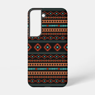 Coque Samsung Galaxy Motifs Mixtes Azteque Rouille Turquoise Noir