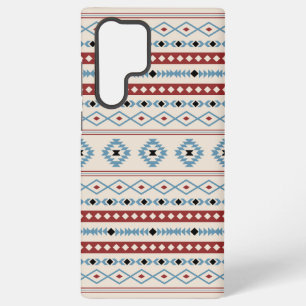 Coque Samsung Galaxy Motifs mixtes aztéques bleu rouge noir crème