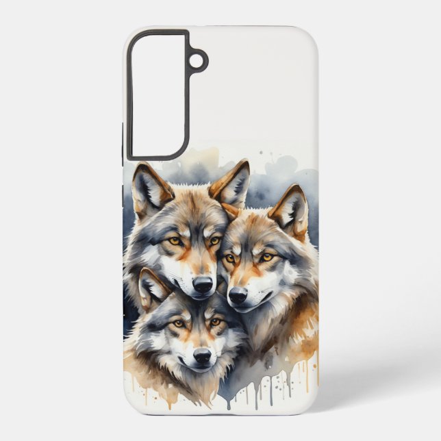 Coque Samsung Galaxy Mountain Nature Wilderness Mountains Wolf Family (Verso)