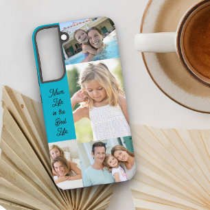 Coque Samsung Galaxy Mum Life is the Best Life 4 Photo Turquoise