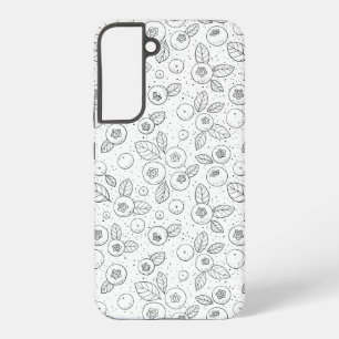 Coque Samsung Galaxy Myrtilles sur fond noir et blanc