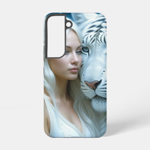 Coque Samsung Galaxy Mystic White Tiger and Woman