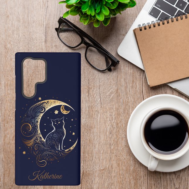 Coque Samsung Galaxy Mystical Cat Moon - Personalized Celestial Gift (Créateur téléchargé)