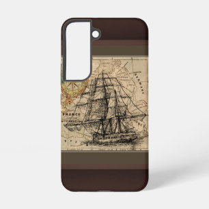 Coque Samsung Galaxy Navire Vintage et carte