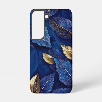 Coque Samsung Galaxy Navy and Gold Botanical Leaf Pattern