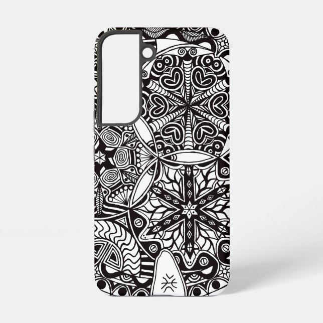 Coque Samsung Galaxy "Nébuleuses dorées" (monochrome) (Verso)