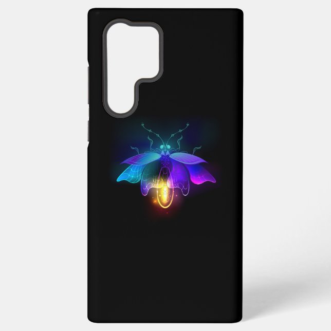 Coque Samsung Galaxy Neon Firefly sur noir (Verso)