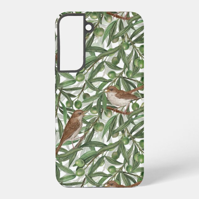Coque Samsung Galaxy Nightingales dans l'olivier (Verso)