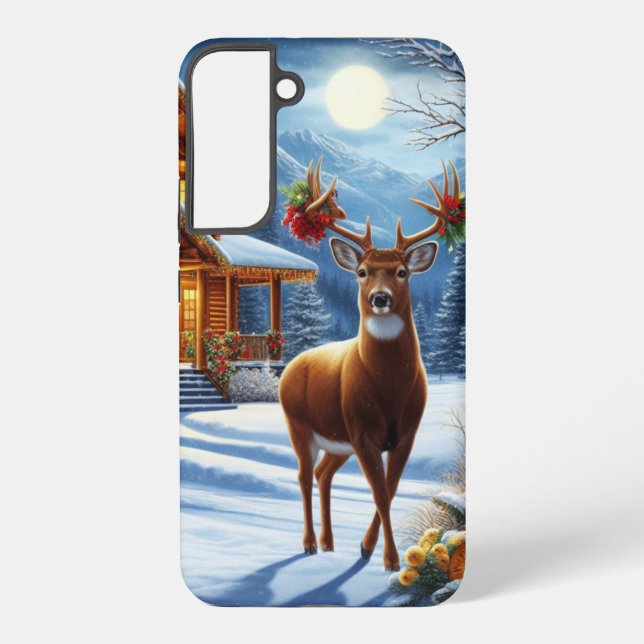 Coque Samsung Galaxy Noël/Hiver Deer Lodge (Verso)