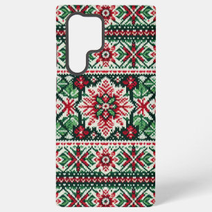 Coque Samsung Galaxy Noël/Île d'hiver rouge & vert