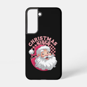 Coque Samsung Galaxy Noël Père Noël Rose Rétro Vintage
