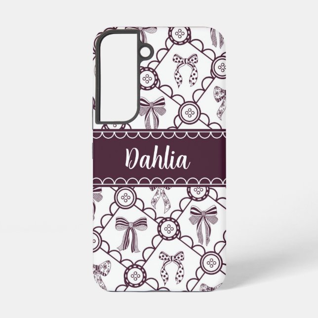 Coque Samsung Galaxy Nœud bordeaux coquette (Verso)