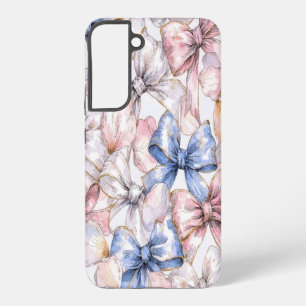 Coque Samsung Galaxy Nœud Coquette & Fleur de Cerisier Romantique Rose