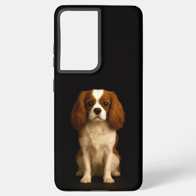 Coque Samsung Galaxy Noir 4 Luxe Galaxy S21 Plus, Cavalier Spaniel (Verso)