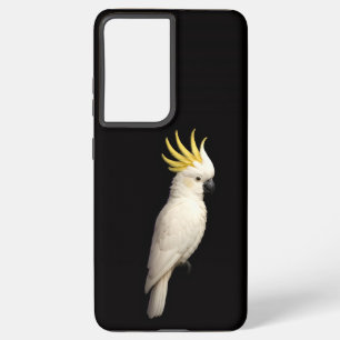 Coque Samsung Galaxy Noir 4 Luxe Galaxy S21 Ultra, Cacatoès à crête jau