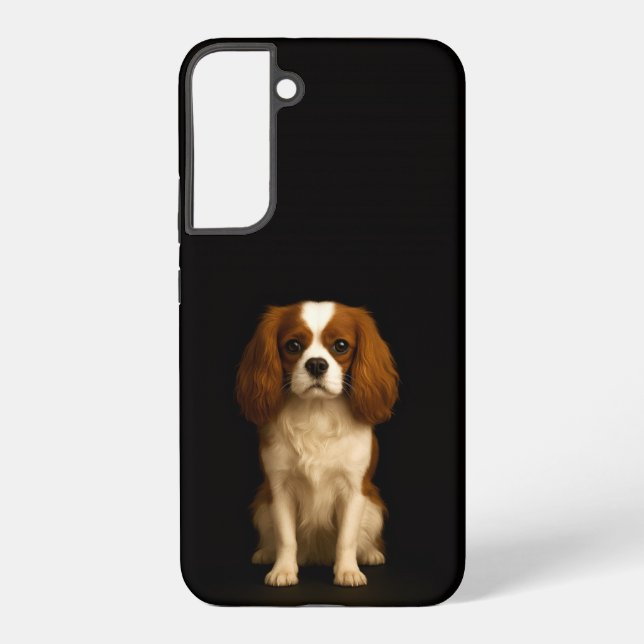 Coque Samsung Galaxy Noir 4 Luxe Galaxy S22 Plus, Cavalier Spaniel (Verso)