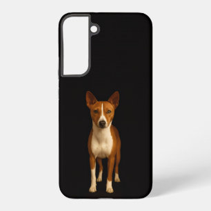Coque Samsung Galaxy Noir 4 Luxe Galaxy S22 Plus, Chien Basenji Classeu