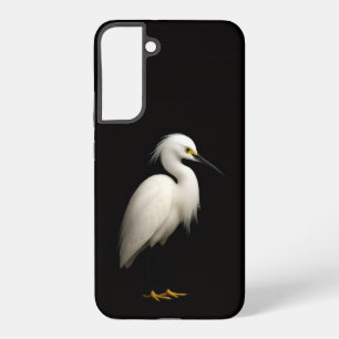 Coque Samsung Galaxy Noir 4 Luxe Galaxy S22 Plus, Élégant Aigrette Snow