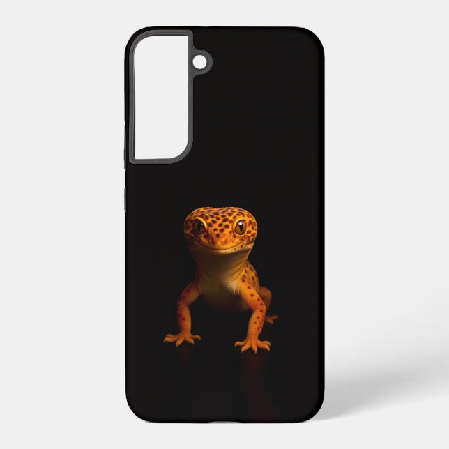 Coque Samsung Galaxy Noir 4 Luxe Galaxy S22 Plus, Gecko léopard (Verso)