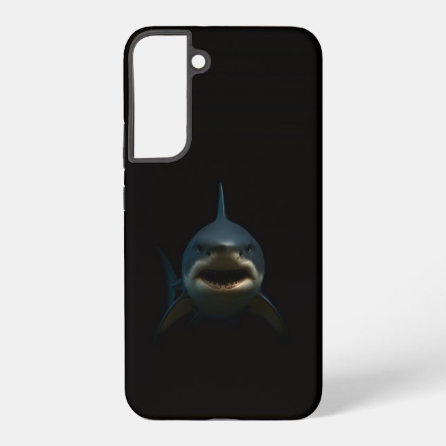 Coque Samsung Galaxy Noir 4 Luxe Galaxy S22 Plus, Grand Requin Blanc (Verso)