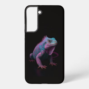 Coque Samsung Galaxy Noir 4 Luxe Galaxy S22 Plus, Iguane Tropical Rose