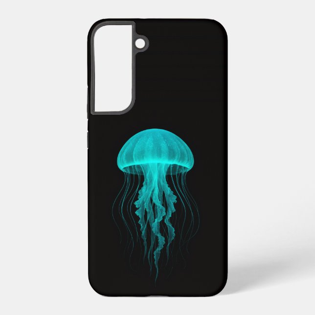 Coque Samsung Galaxy Noir 4 Luxe Galaxy S22 Plus, Méduse Verte (Verso)
