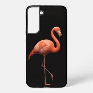 Coque Samsung Galaxy Noir 4 Luxe Galaxy S22 Plus, Oiseau Flamant Rose