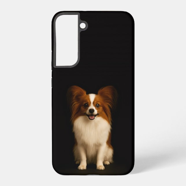 Coque Samsung Galaxy Noir 4 Luxe Galaxy S22 Plus, Papillon Raffiné (Verso)