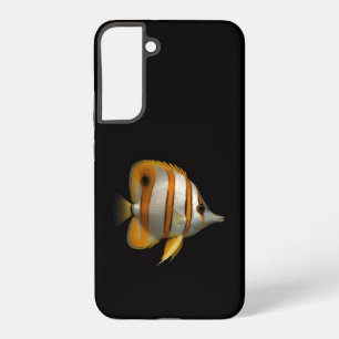 Coque Samsung Galaxy Noir 4 Luxe Galaxy S22 Plus, Poisson-papillon de r